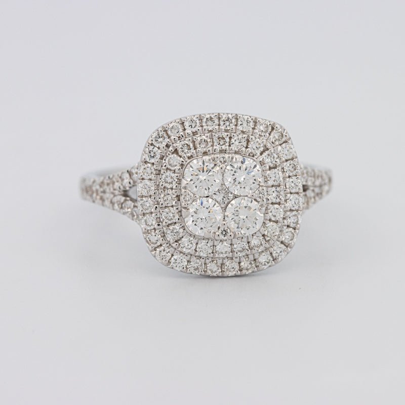 Invisible Square Double Halo Ring - ZIZOV DIAMONDS