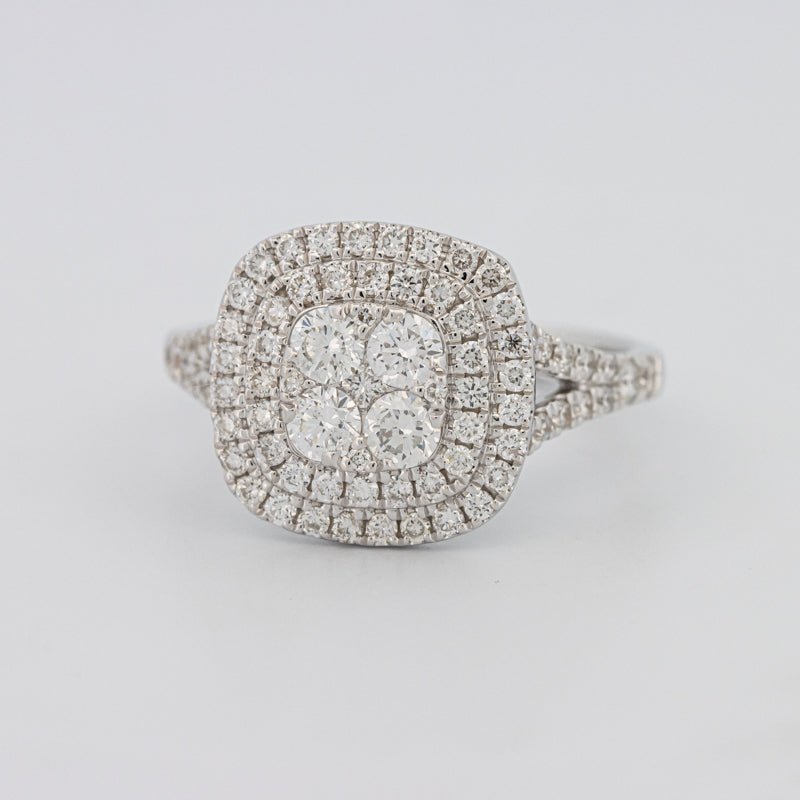 Invisible Square Double Halo Ring - ZIZOV DIAMONDS
