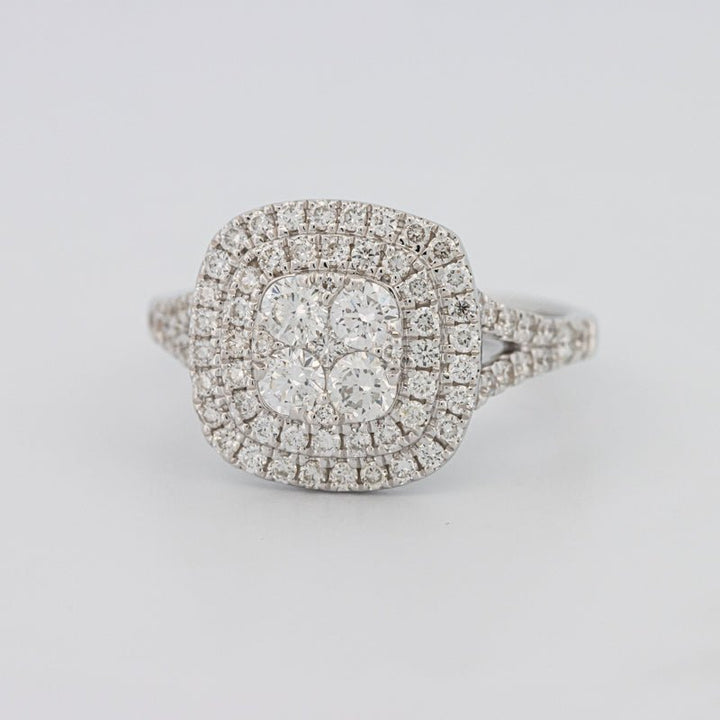 Invisible Square Double Halo Ring - ZIZOV DIAMONDS