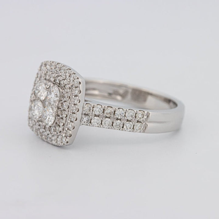 Invisible Square Double Halo Ring - ZIZOV DIAMONDS