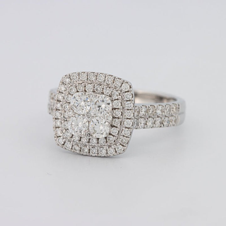 Invisible Square Double Halo Ring - ZIZOV DIAMONDS