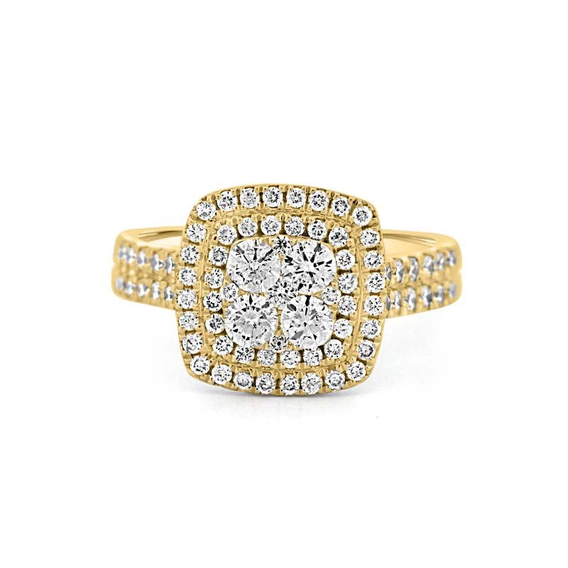 Invisible Square Double Halo Ring - ZIZOV DIAMONDS