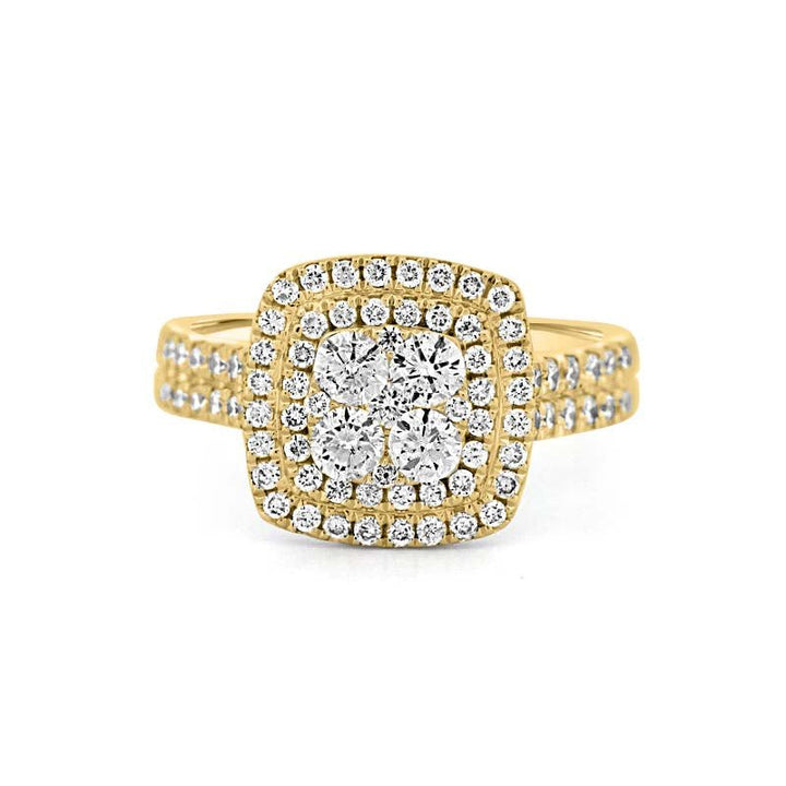 Invisible Square Double Halo Ring - ZIZOV DIAMONDS