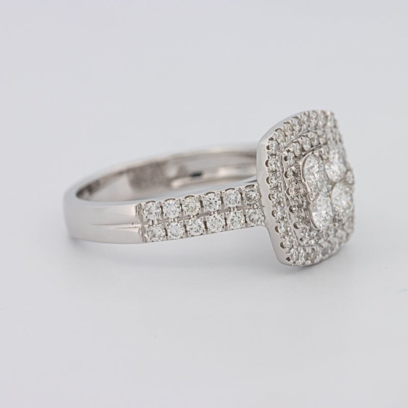 Invisible Square Double Halo Ring - ZIZOV DIAMONDS
