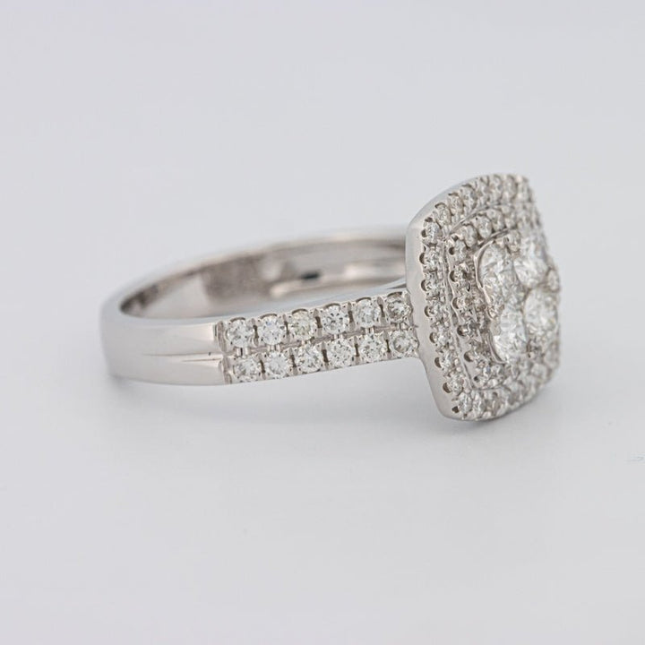 Invisible Square Double Halo Ring - ZIZOV DIAMONDS