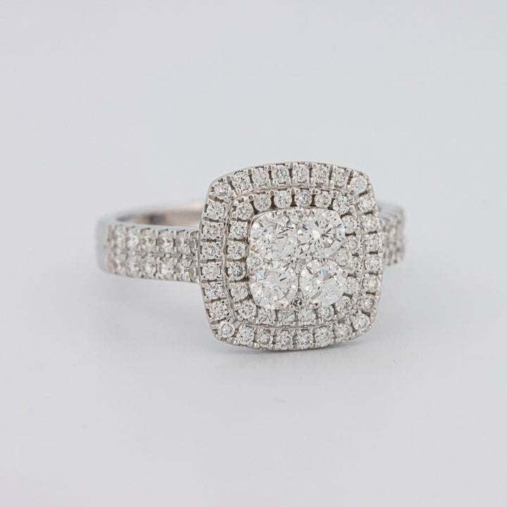 Invisible Square Double Halo Ring - ZIZOV DIAMONDS