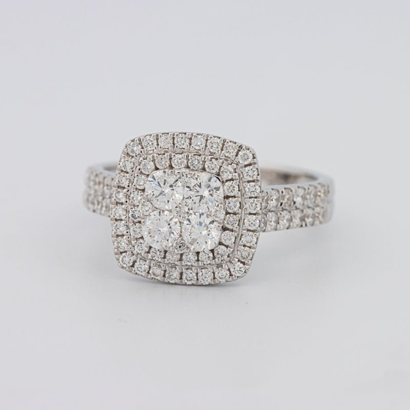 Invisible Square Double Halo Ring - ZIZOV DIAMONDS
