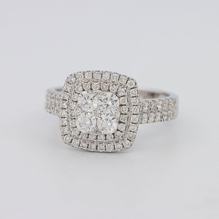 Invisible Square Double Halo Ring - ZIZOV DIAMONDS