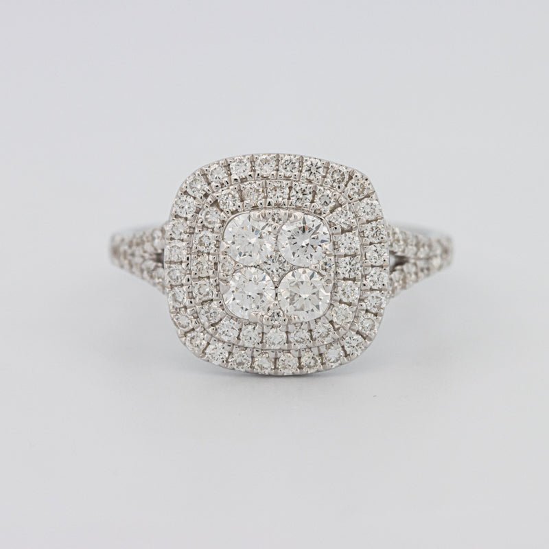Invisible Square Double Halo Ring - ZIZOV DIAMONDS