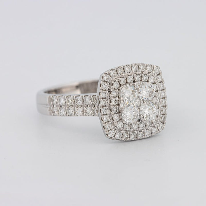 Invisible Square Double Halo Ring - ZIZOV DIAMONDS