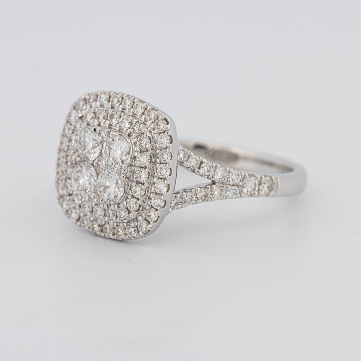 Invisible Square Double Halo Ring - ZIZOV DIAMONDS