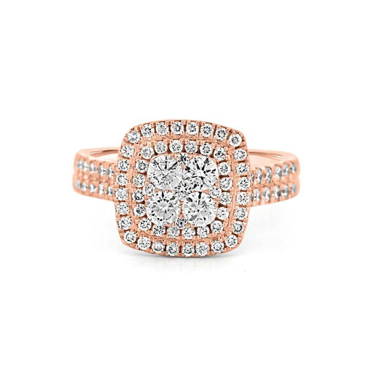 Invisible Square Double Halo Ring - ZIZOV DIAMONDS