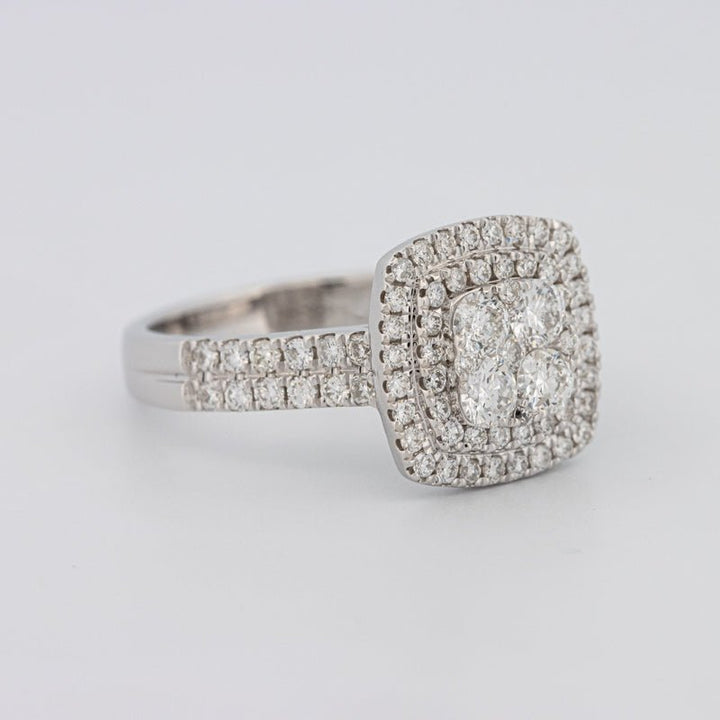 Invisible Square Double Halo Ring - ZIZOV DIAMONDS
