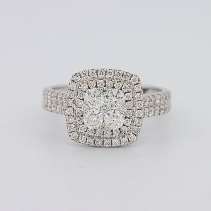 Invisible Square Double Halo Ring - ZIZOV DIAMONDS