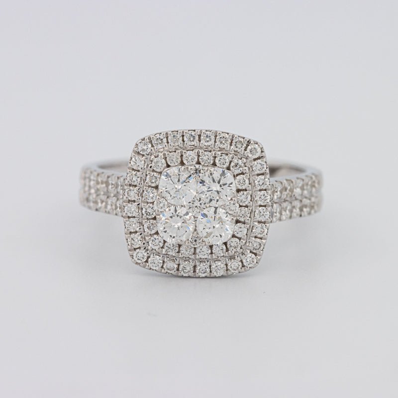 Invisible Square Double Halo Ring - ZIZOV DIAMONDS