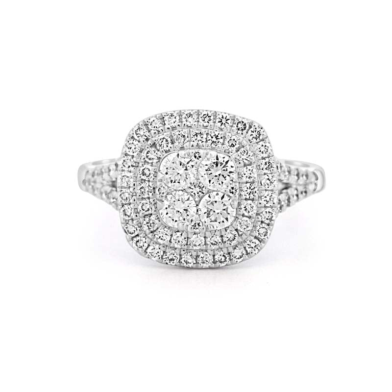 Invisible Square Double Halo Ring - ZIZOV DIAMONDS
