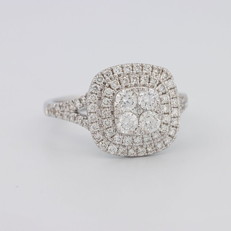 Invisible Square Double Halo Ring - ZIZOV DIAMONDS