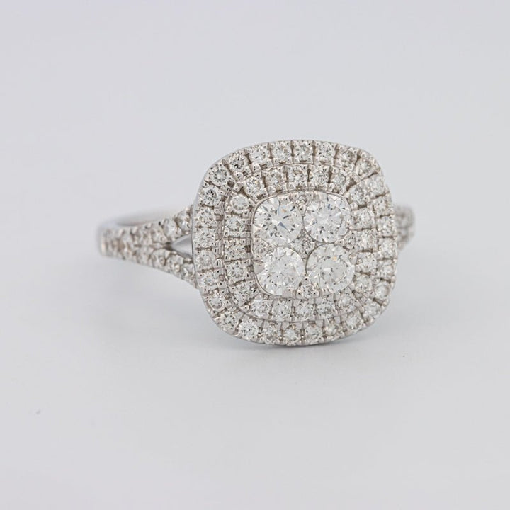 Invisible Square Double Halo Ring - ZIZOV DIAMONDS