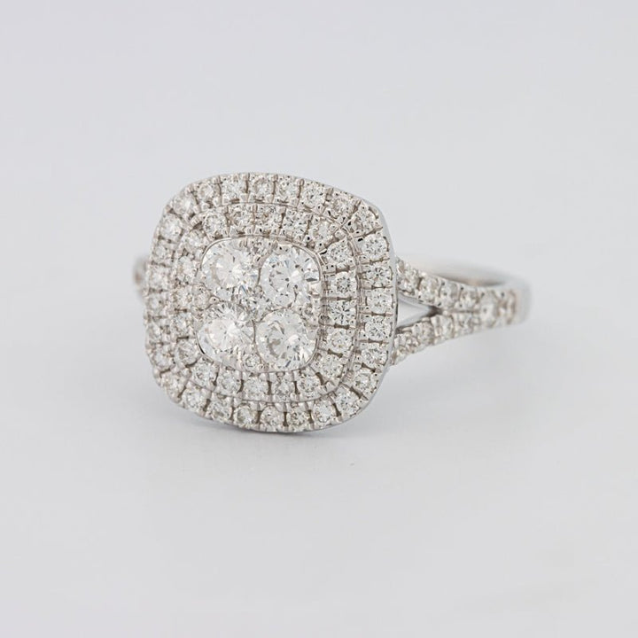 Invisible Square Double Halo Ring - ZIZOV DIAMONDS