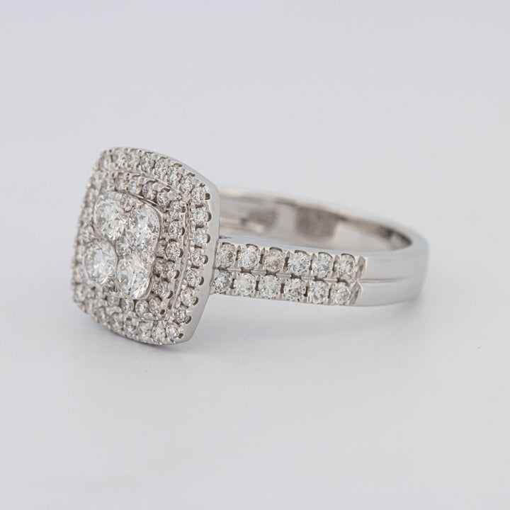 Invisible Square Double Halo Ring - ZIZOV DIAMONDS