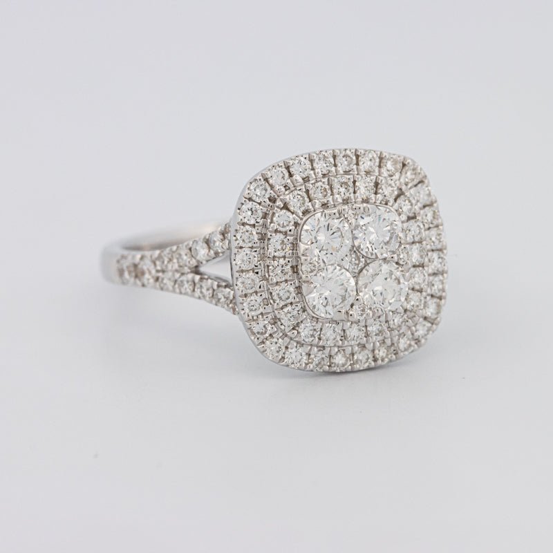 Invisible Square Double Halo Ring - ZIZOV DIAMONDS