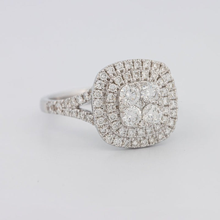 Invisible Square Double Halo Ring - ZIZOV DIAMONDS
