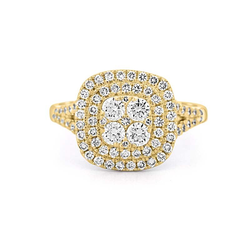 Invisible Square Double Halo Ring - ZIZOV DIAMONDS