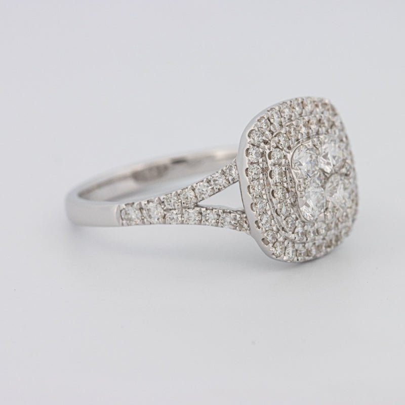 Invisible Square Double Halo Ring - ZIZOV DIAMONDS