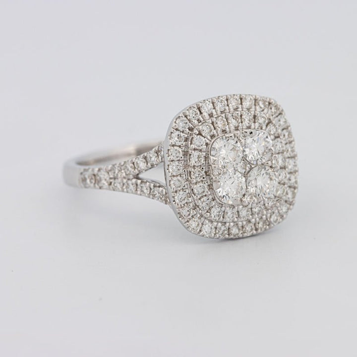 Invisible Square Double Halo Ring - ZIZOV DIAMONDS