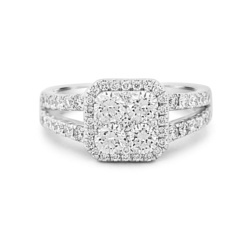 Invisible Square Halo Diamond Ring - ZIZOV DIAMONDS