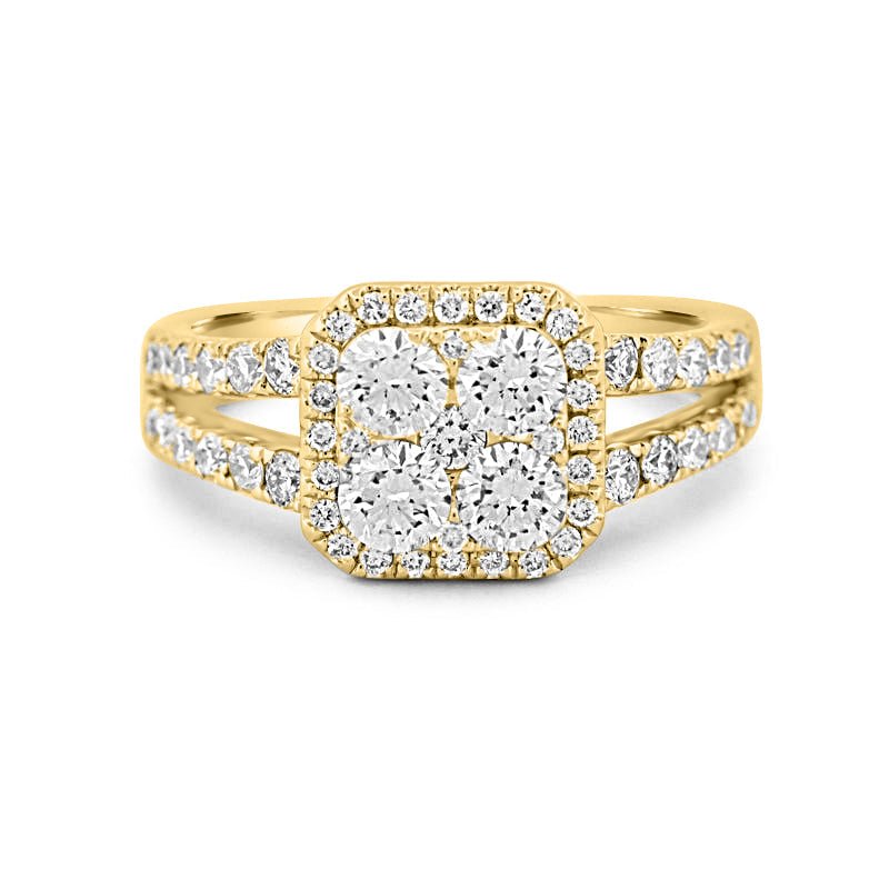 Invisible Square Halo Diamond Ring - ZIZOV DIAMONDS