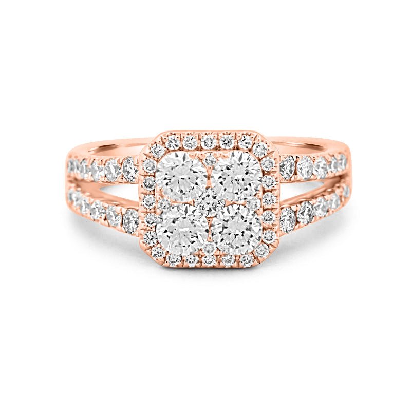 Invisible Square Halo Diamond Ring - ZIZOV DIAMONDS