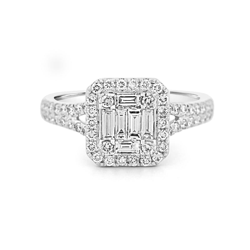Invisible Square Halo Diamond Ring - ZIZOV DIAMONDS