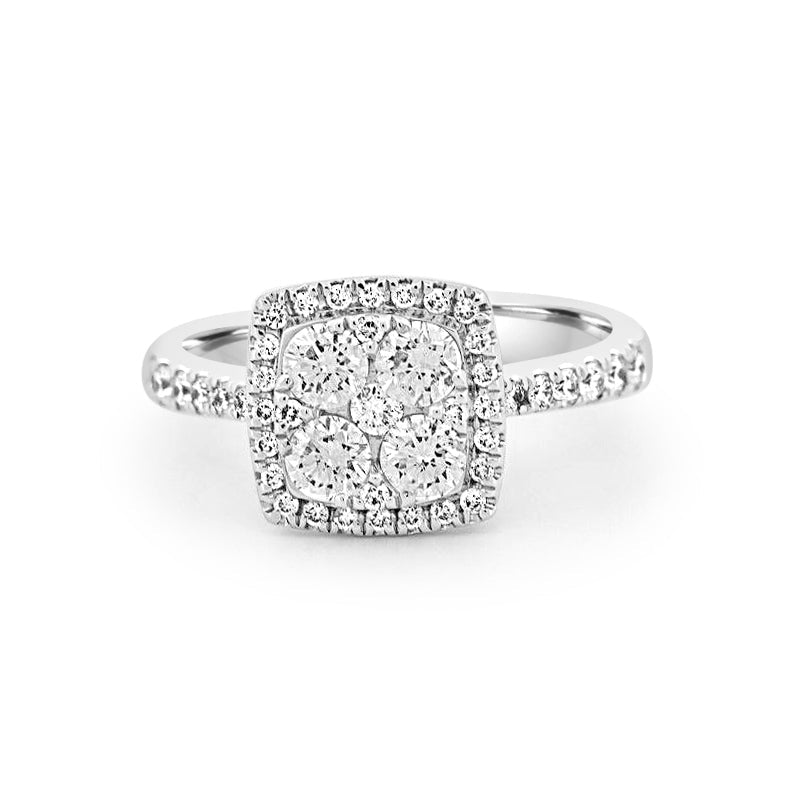 Invisible Square Halo Diamond Ring - ZIZOV DIAMONDS