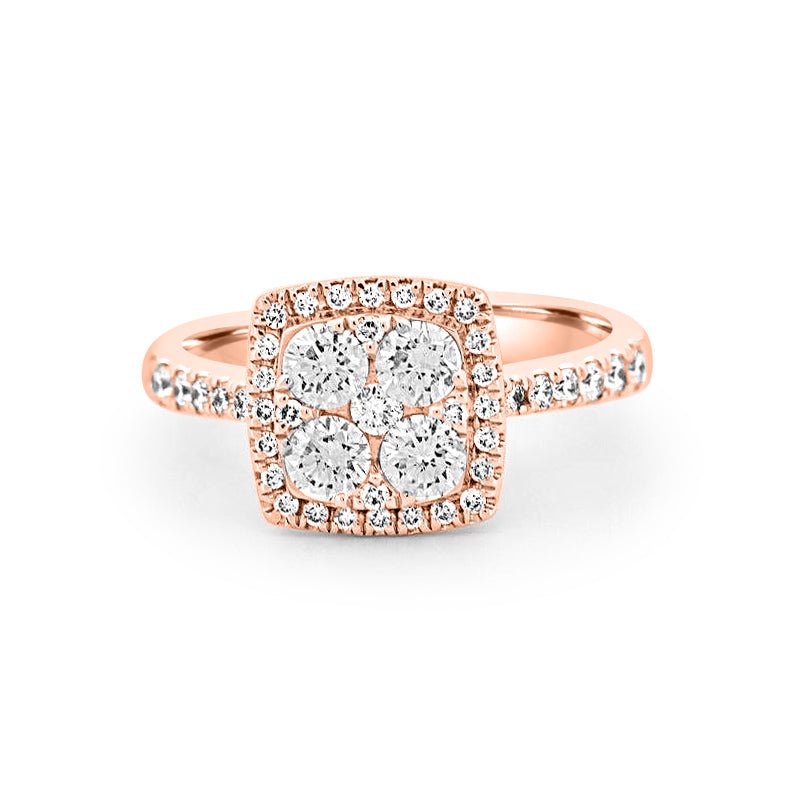 Invisible Square Halo Diamond Ring - ZIZOV DIAMONDS