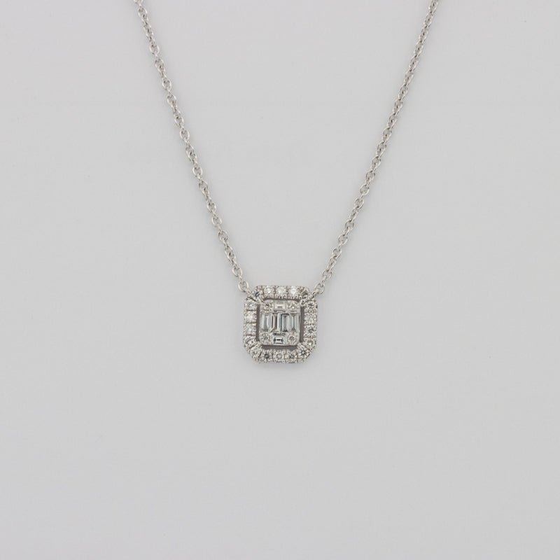 Invisible Square Halo Pendant (medium) - ZIZOV DIAMONDS