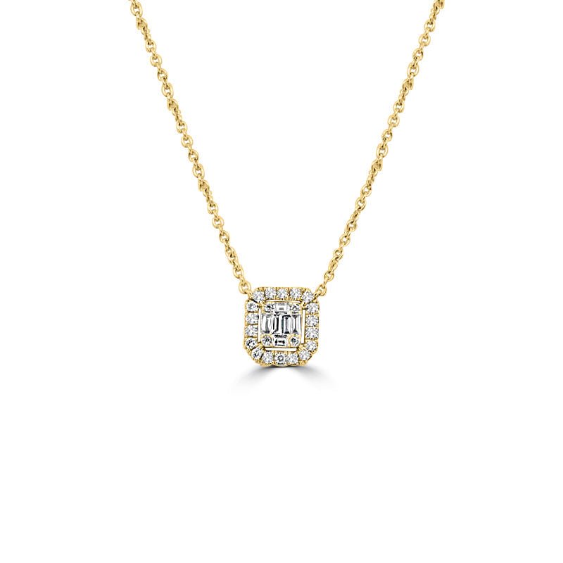 Invisible Square Halo Pendant (medium) - ZIZOV DIAMONDS
