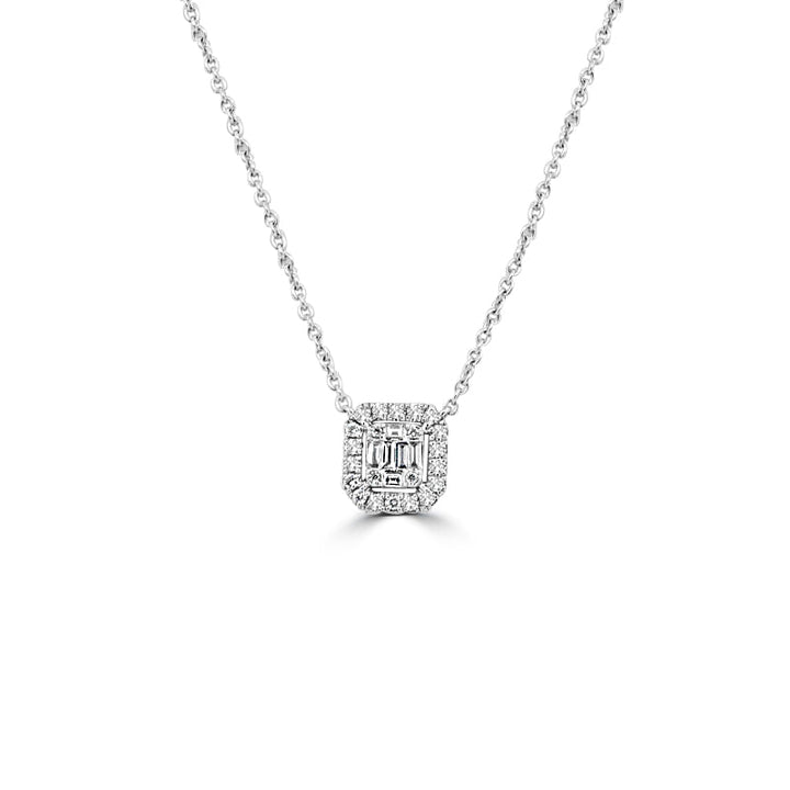 Invisible Square Halo Pendant (medium) - ZIZOV DIAMONDS