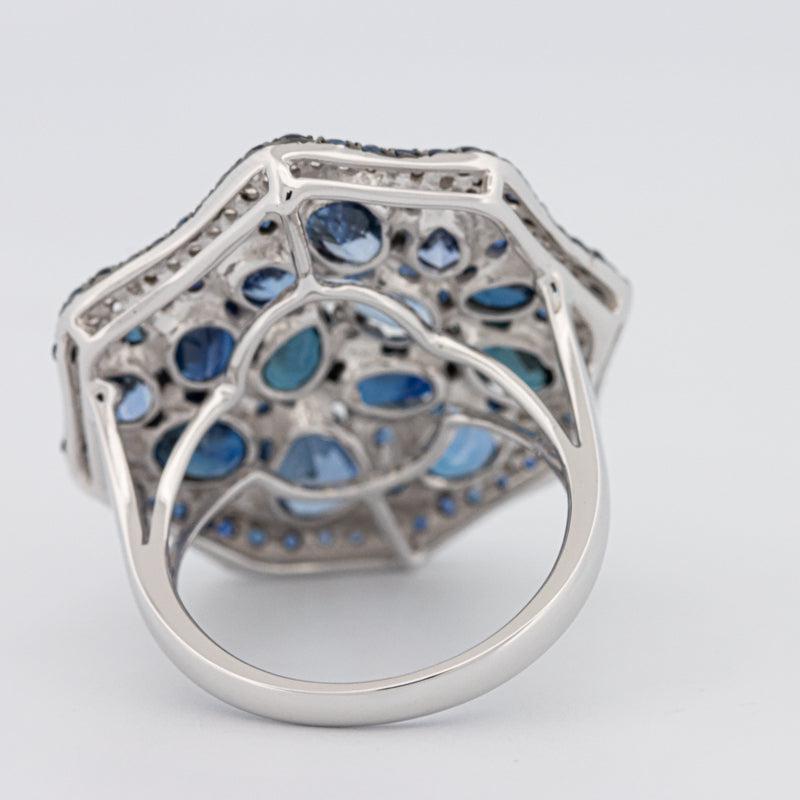 Mosaïc Blue Sapphire Gemstone Ring - ZIZOV DIAMONDS