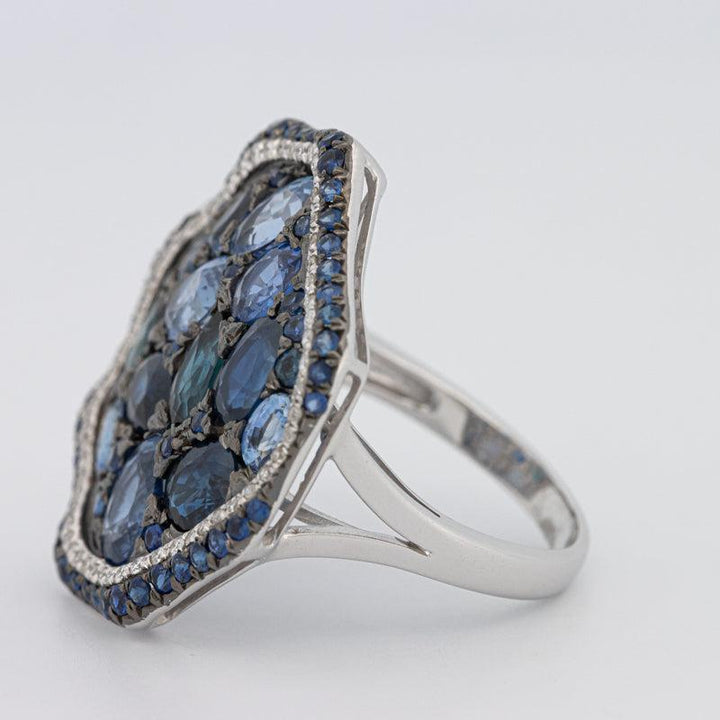 Mosaïc Blue Sapphire Gemstone Ring - ZIZOV DIAMONDS