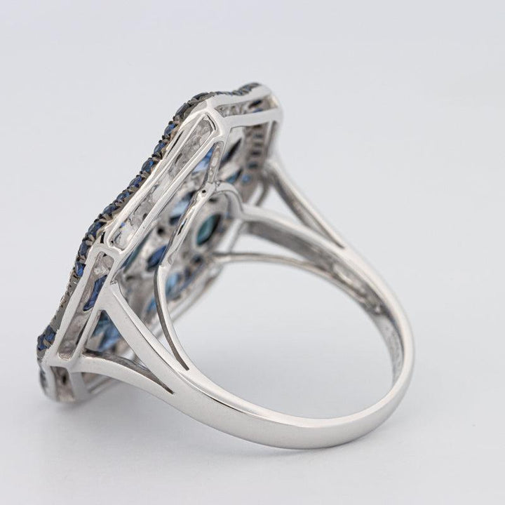 Mosaïc Blue Sapphire Gemstone Ring - ZIZOV DIAMONDS