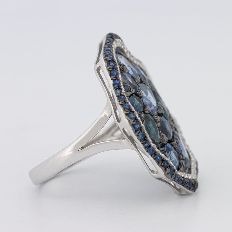 Mosaïc Blue Sapphire Gemstone Ring - ZIZOV DIAMONDS