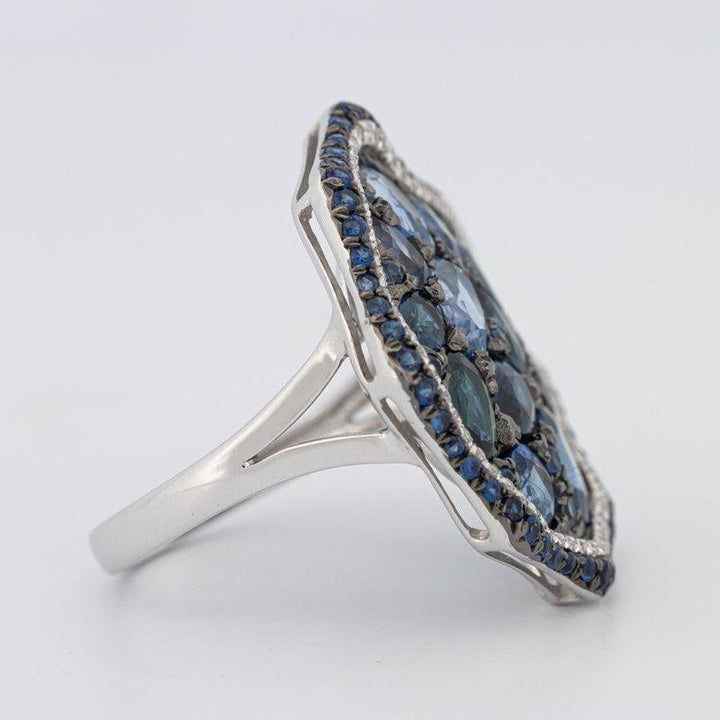Mosaïc Blue Sapphire Gemstone Ring - ZIZOV DIAMONDS