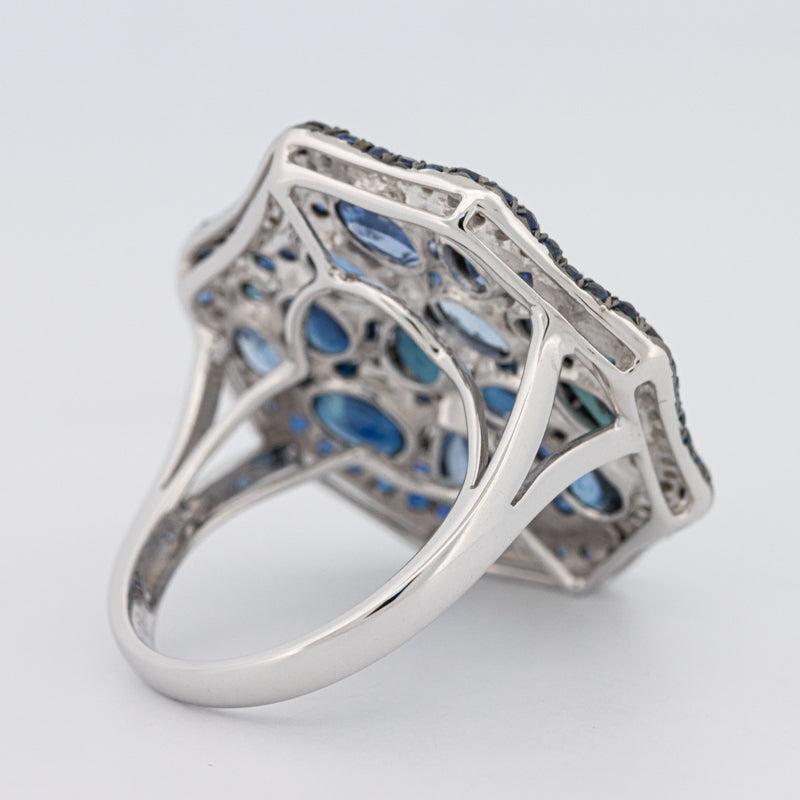 Mosaïc Blue Sapphire Gemstone Ring - ZIZOV DIAMONDS
