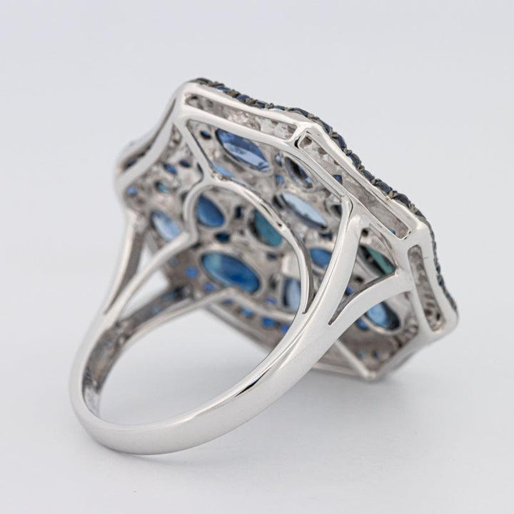 Mosaïc Blue Sapphire Gemstone Ring - ZIZOV DIAMONDS