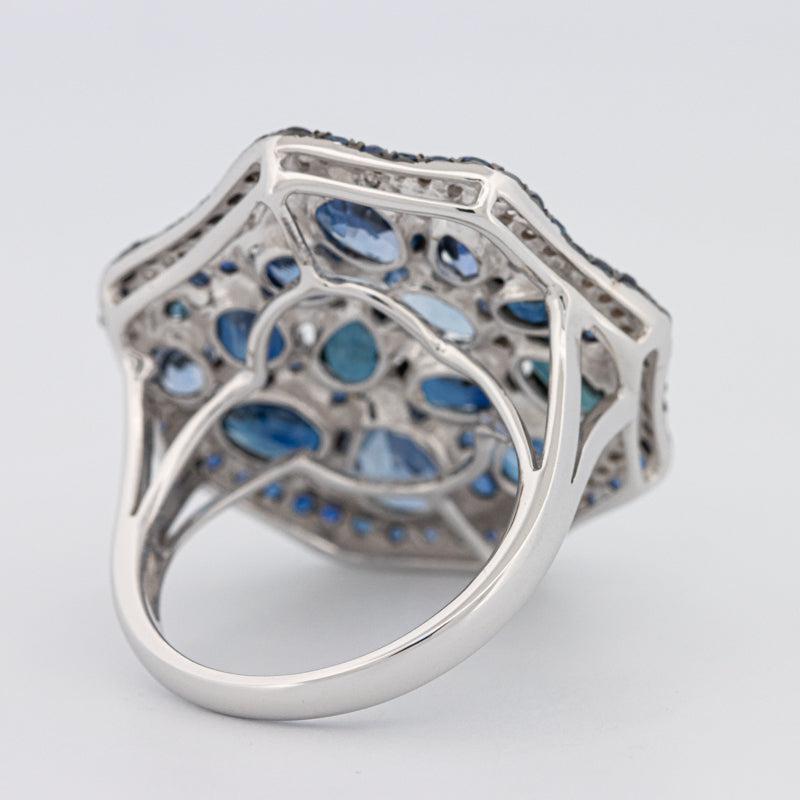 Mosaïc Blue Sapphire Gemstone Ring - ZIZOV DIAMONDS