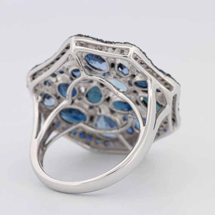 Mosaïc Blue Sapphire Gemstone Ring - ZIZOV DIAMONDS