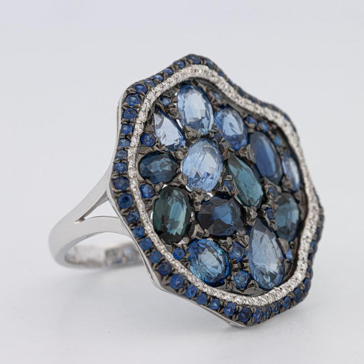 Mosaïc Blue Sapphire Gemstone Ring - ZIZOV DIAMONDS