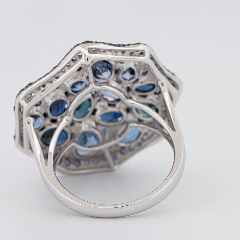 Mosaïc Blue Sapphire Gemstone Ring - ZIZOV DIAMONDS