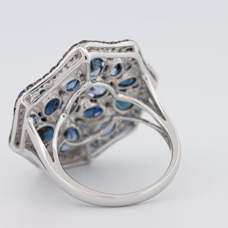 Mosaïc Blue Sapphire Gemstone Ring - ZIZOV DIAMONDS